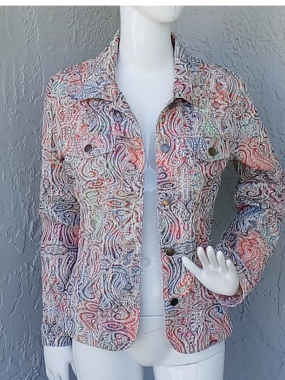 Women's Multicolor Paisley Jean Jacket
